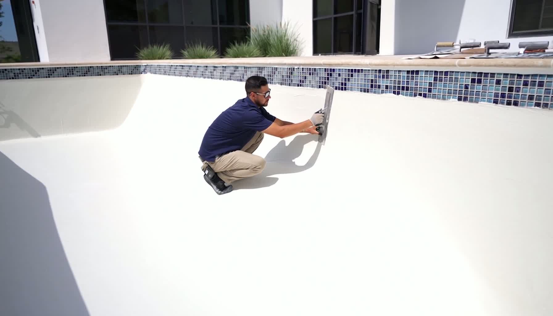 Pool resurfacing and shell repair detail